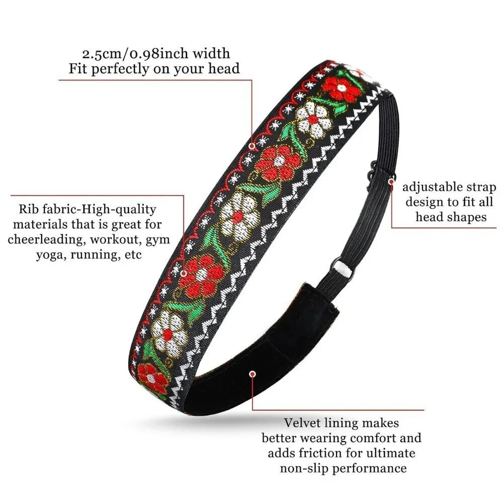 Women Velvet Hair Bands 8 Pack Non Slip Adjustable Boho Style for Yoga Sports